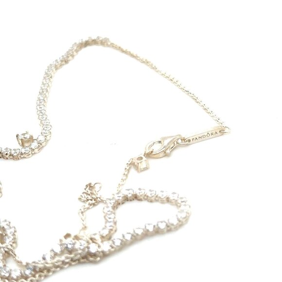 Pandora Sparkling Drop Collier Tennis Necklace - Picture 4 of 9
